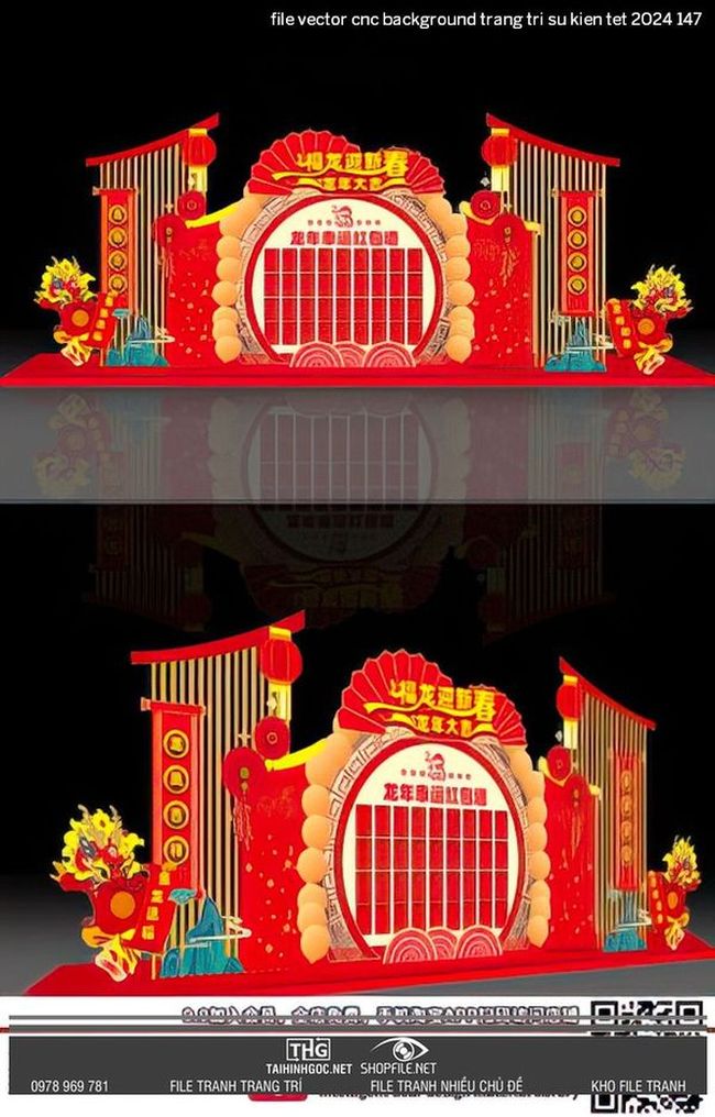 file vector cnc background trang tri su kien tet 2024 147