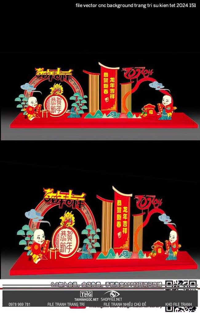 file vector cnc background trang tri su kien tet 2024 151