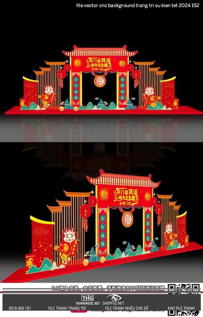 file vector cnc background trang tri su kien tet 2024 152