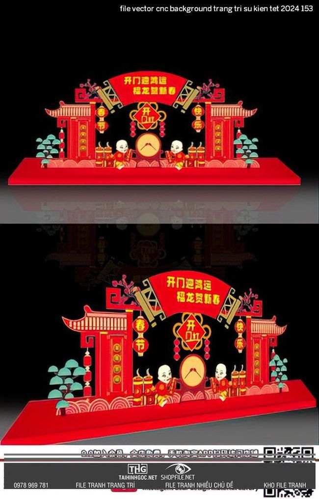 file vector cnc background trang tri su kien tet 2024 153