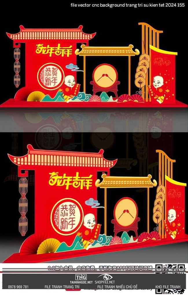 file vector cnc background trang tri su kien tet 2024 155