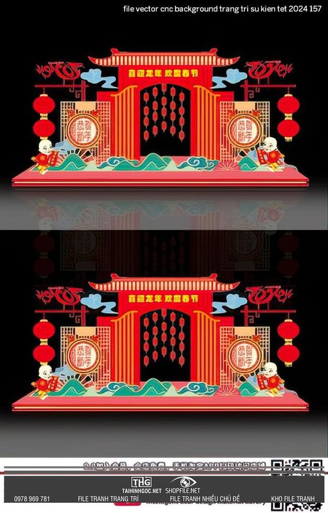 file vector cnc background trang tri su kien tet 2024 157