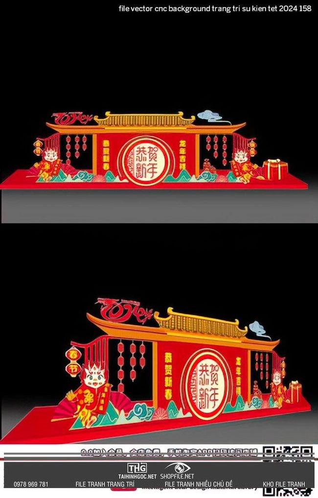 file vector cnc background trang tri su kien tet 2024 158