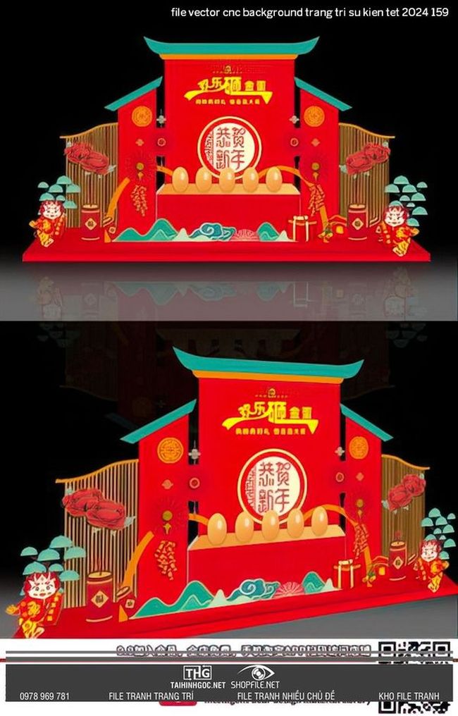 file vector cnc background trang tri su kien tet 2024 159