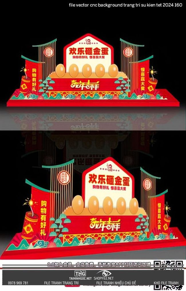 file vector cnc background trang tri su kien tet 2024 160