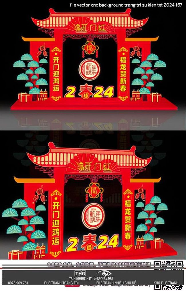 file vector cnc background trang tri su kien tet 2024 167