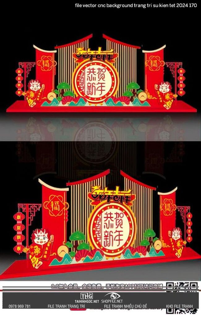 file vector cnc background trang tri su kien tet 2024 170