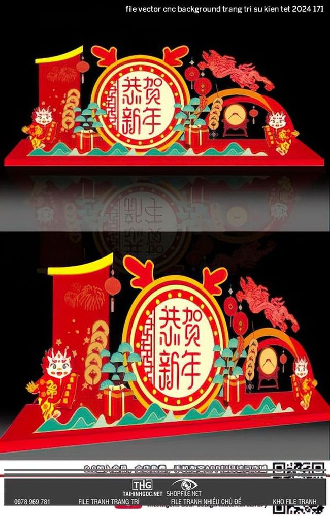 file vector cnc background trang tri su kien tet 2024 171