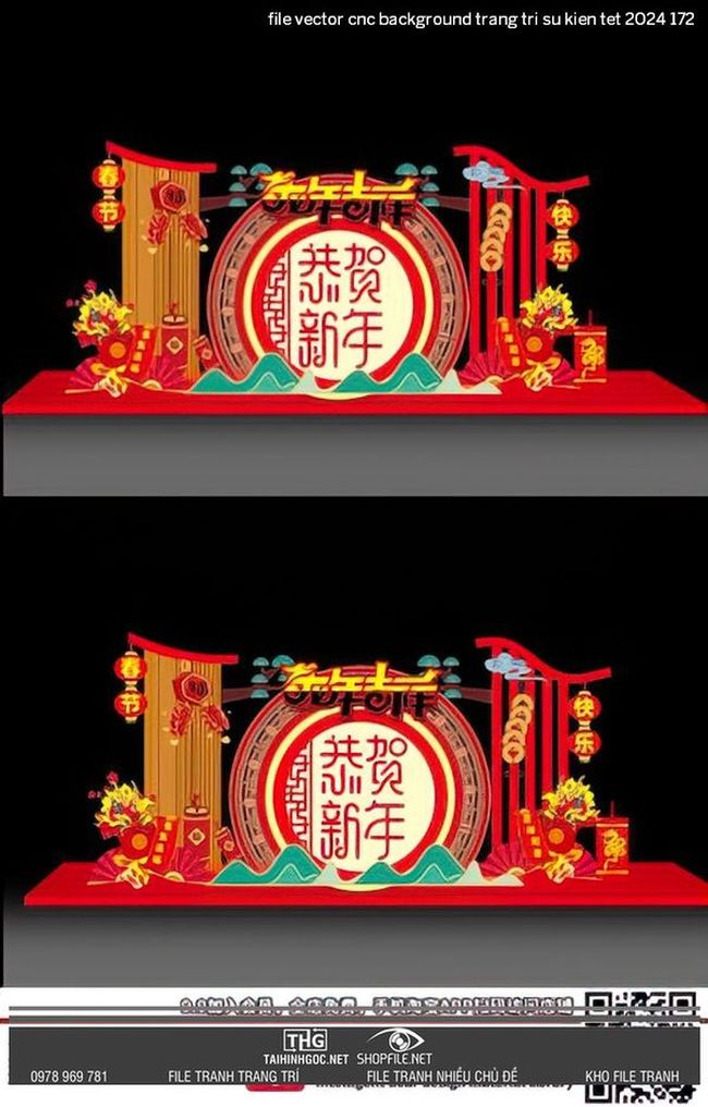 file vector cnc background trang tri su kien tet 2024 172