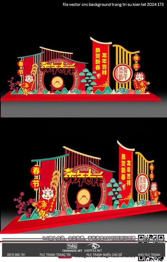 file vector cnc background trang tri su kien tet 2024 173