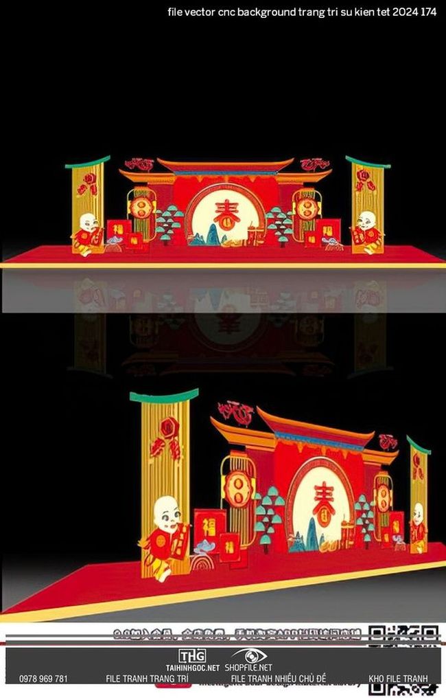 file vector cnc background trang tri su kien tet 2024 174