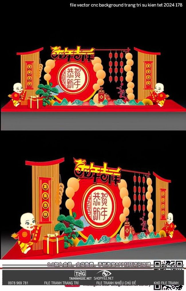 file vector cnc background trang tri su kien tet 2024 178