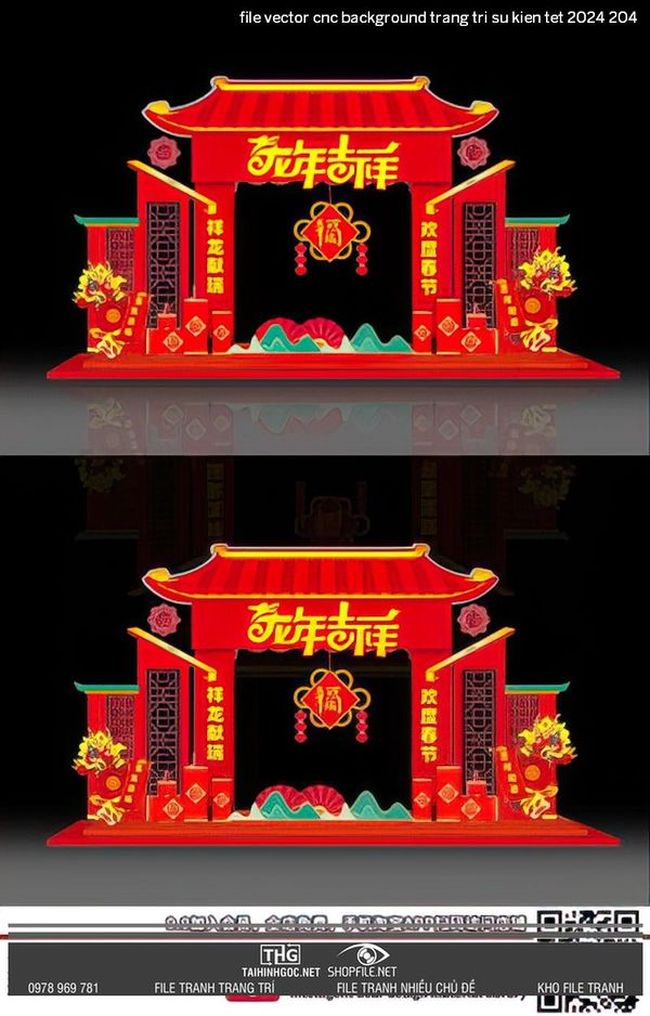 file vector cnc background trang tri su kien tet 2024 204