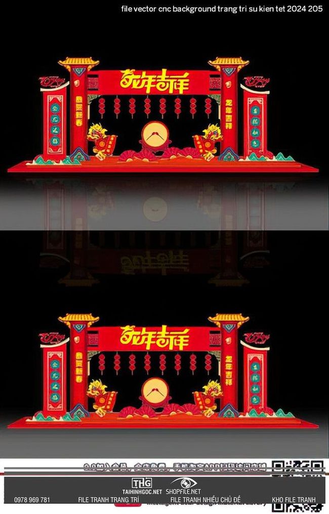 file vector cnc background trang tri su kien tet 2024 205