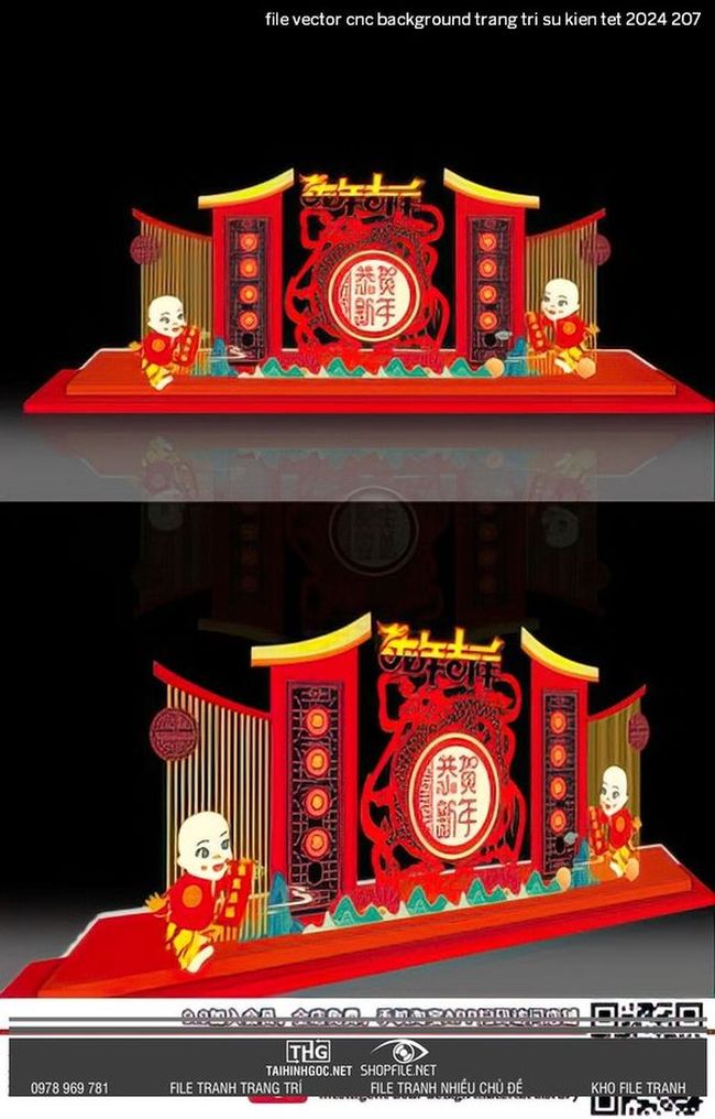 file vector cnc background trang tri su kien tet 2024 207