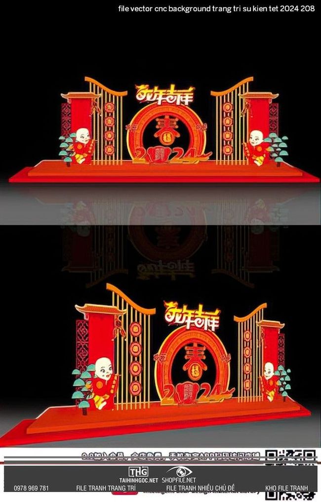 file vector cnc background trang tri su kien tet 2024 208