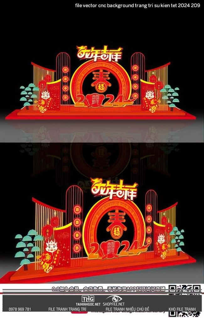 file vector cnc background trang tri su kien tet 2024 209