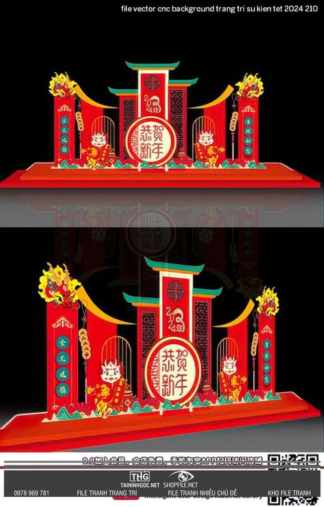 file vector cnc background trang tri su kien tet 2024 210