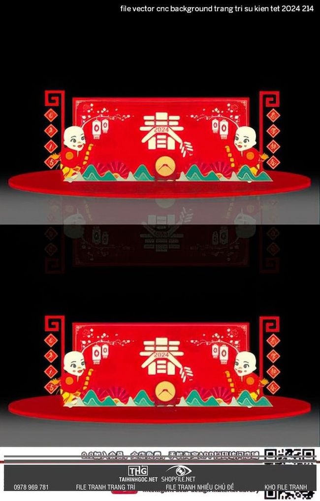 file vector cnc background trang tri su kien tet 2024 214