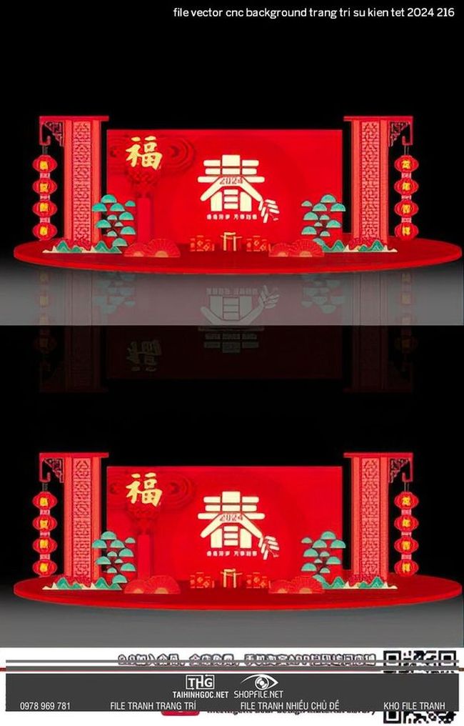 file vector cnc background trang tri su kien tet 2024 216