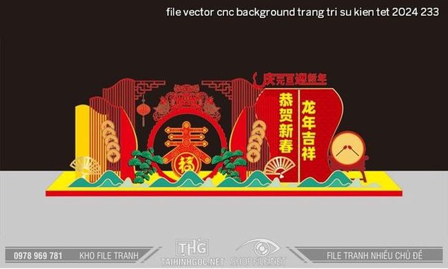 file vector cnc background trang tri su kien tet 2024 233