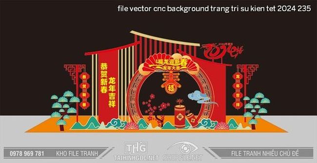 file vector cnc background trang tri su kien tet 2024 235