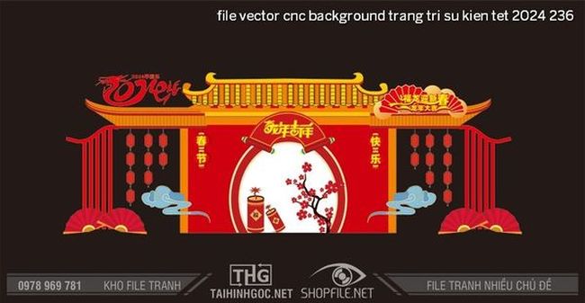 file vector cnc background trang tri su kien tet 2024 236