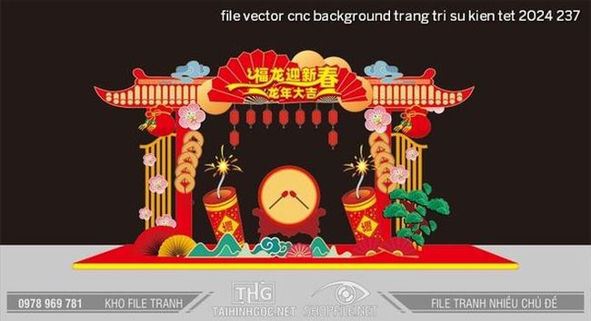 file vector cnc background trang tri su kien tet 2024 237