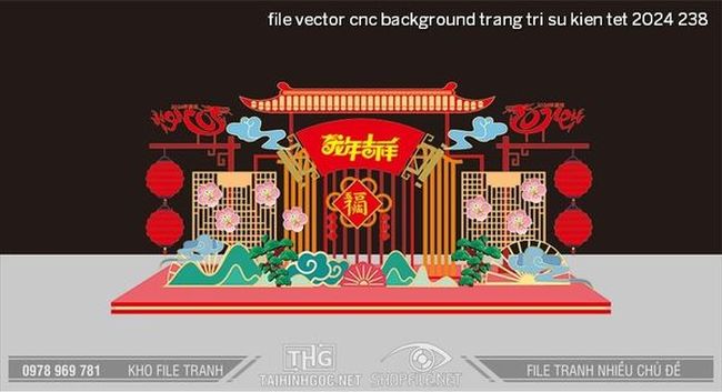 file vector cnc background trang tri su kien tet 2024 238