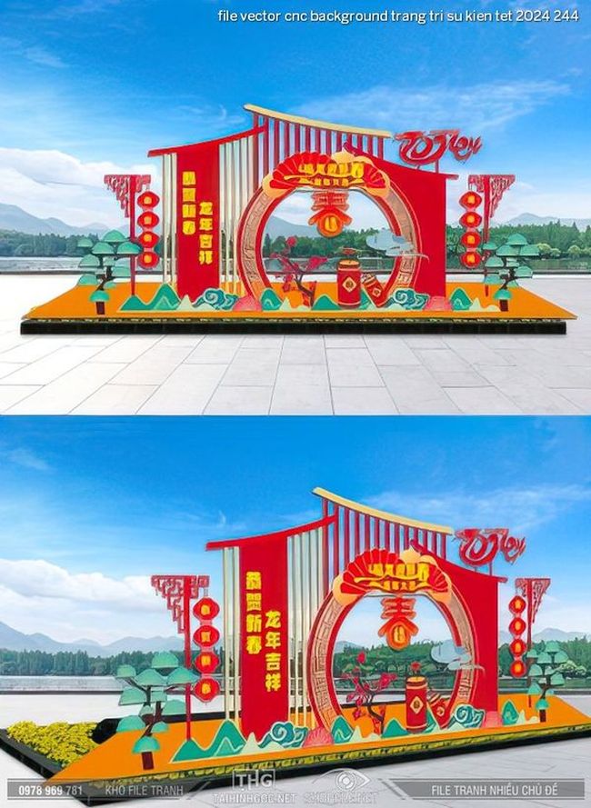 file vector cnc background trang tri su kien tet 2024 244