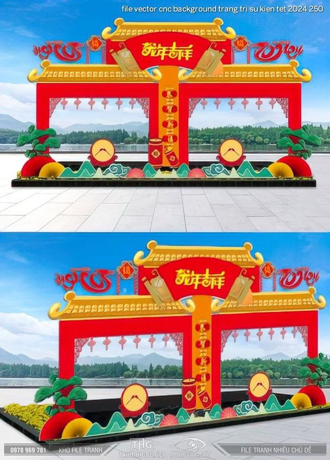 file vector cnc background trang tri su kien tet 2024 250