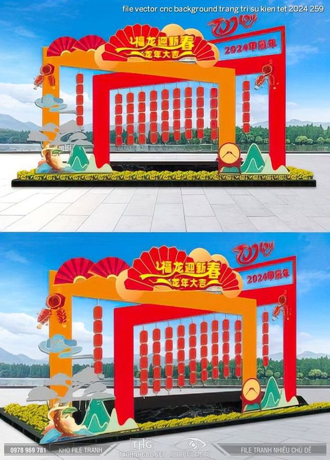 file vector cnc background trang tri su kien tet 2024 259