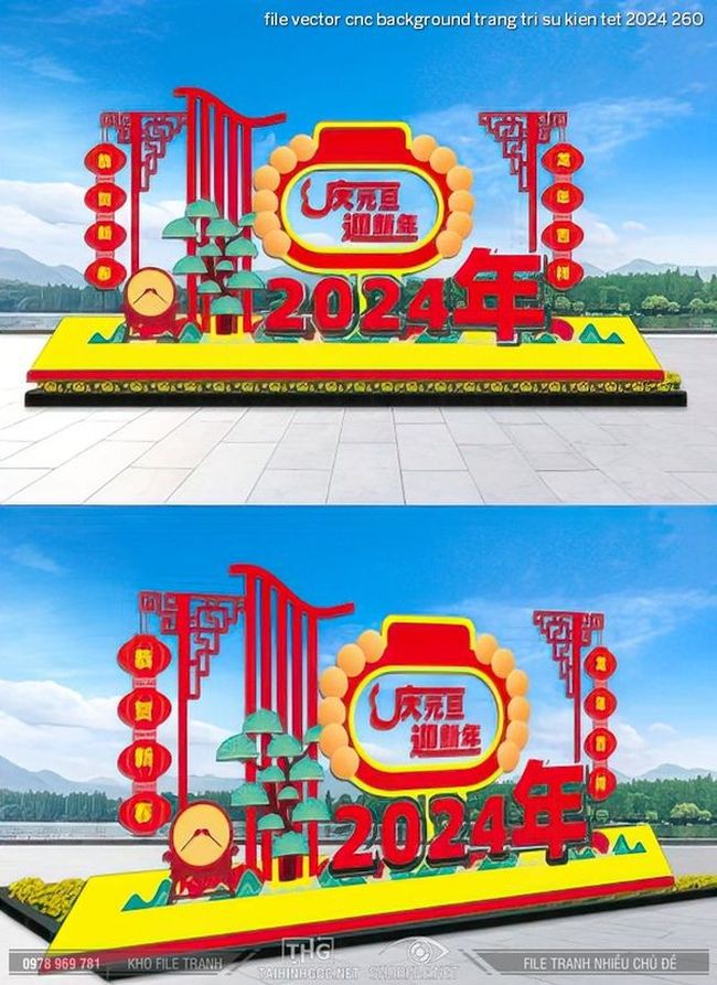 file vector cnc background trang tri su kien tet 2024 260