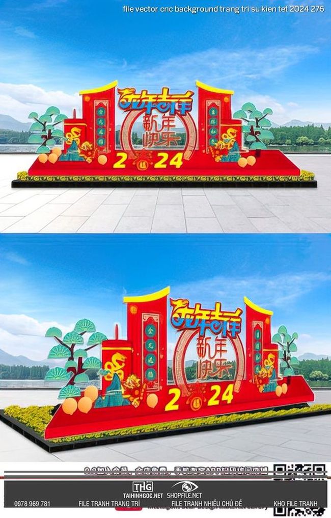 file vector cnc background trang tri su kien tet 2024 276