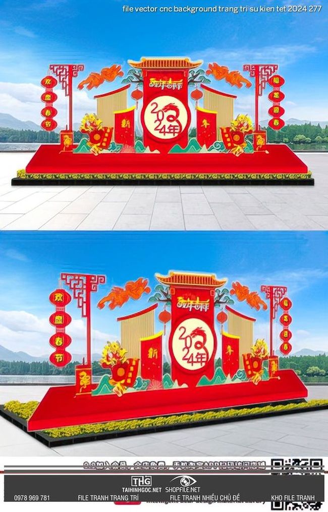 file vector cnc background trang tri su kien tet 2024 277