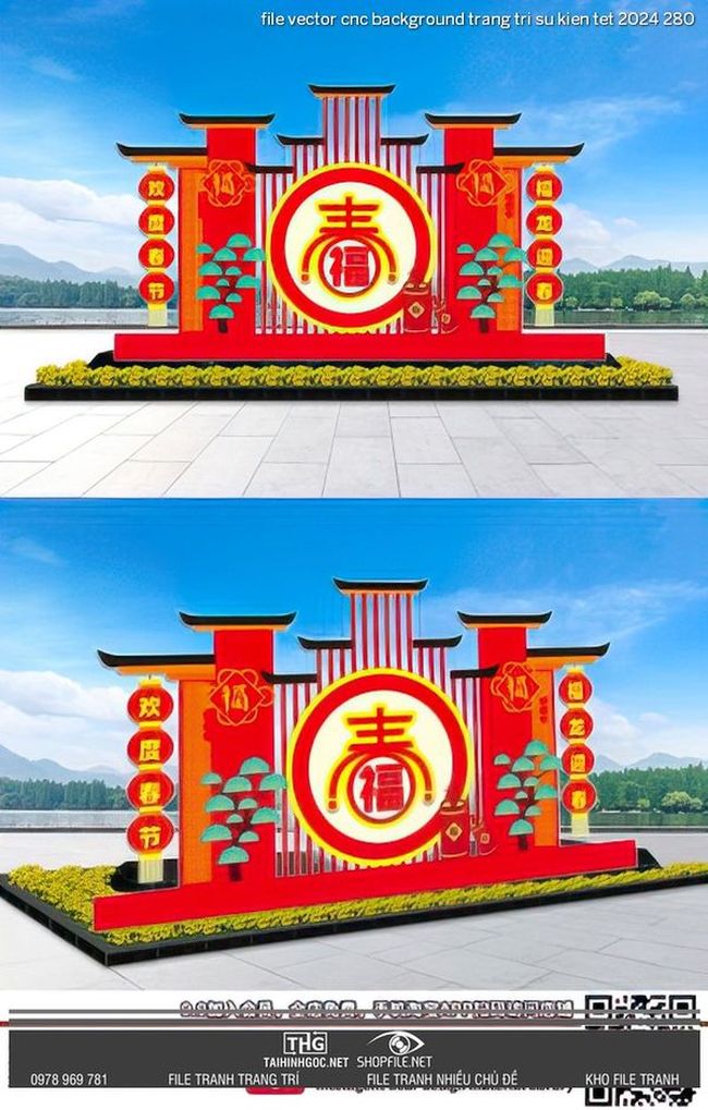 file vector cnc background trang tri su kien tet 2024 280