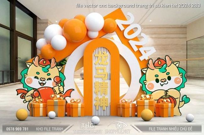 file vector cnc background trang tri su kien tet 2024 283