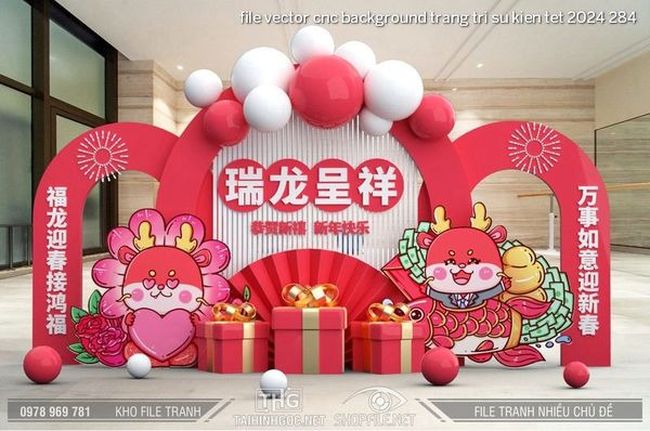 file vector cnc background trang tri su kien tet 2024 284