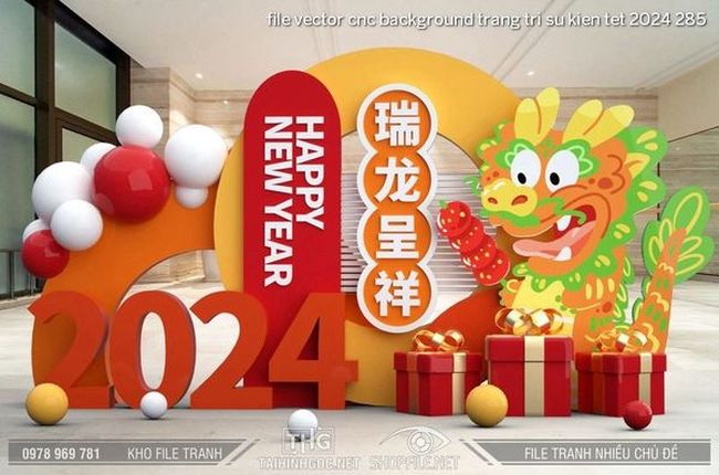 file vector cnc background trang tri su kien tet 2024 285