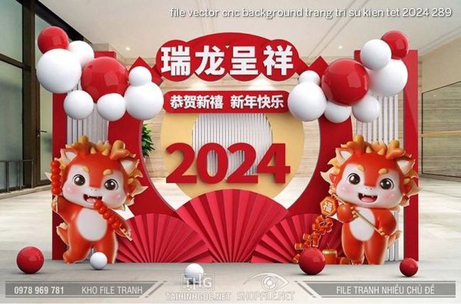 file vector cnc background trang tri su kien tet 2024 289