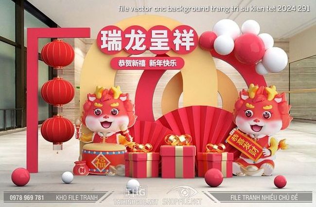 file vector cnc background trang tri su kien tet 2024 291