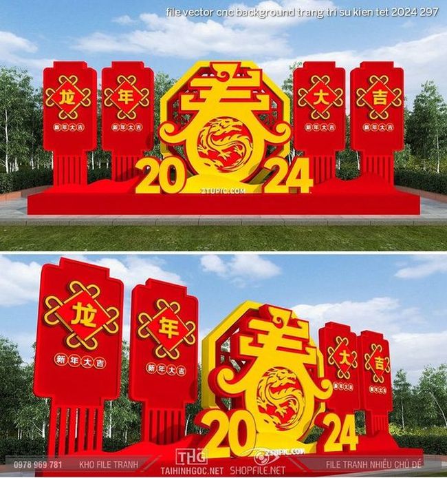 file vector cnc background trang tri su kien tet 2024 297