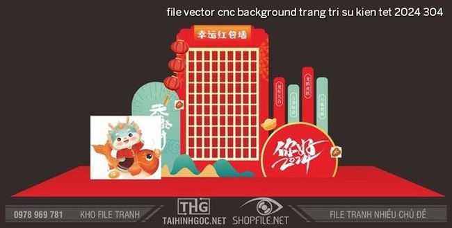 file vector cnc background trang tri su kien tet 2024 304