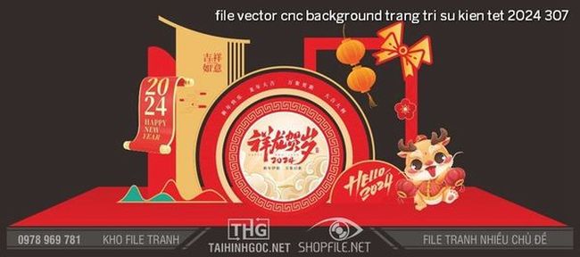 file vector cnc background trang tri su kien tet 2024 307