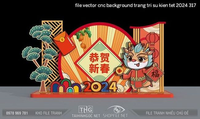 file vector cnc background trang tri su kien tet 2024 317