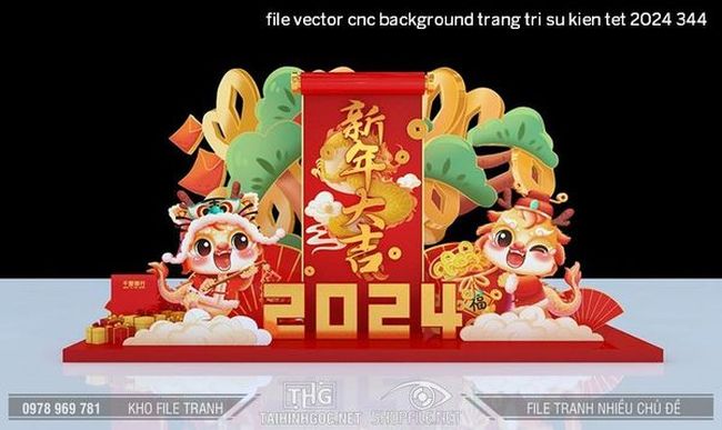 file vector cnc background trang tri su kien tet 2024 344