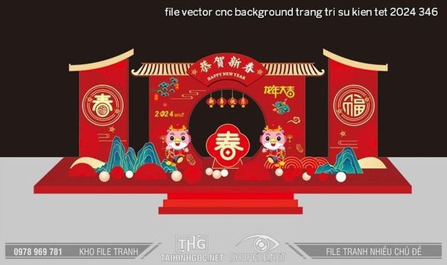 file vector cnc background trang tri su kien tet 2024 346