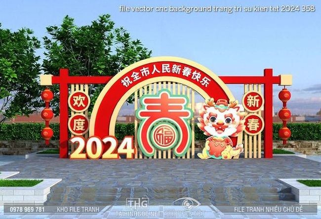 file vector cnc background trang tri su kien tet 2024 358