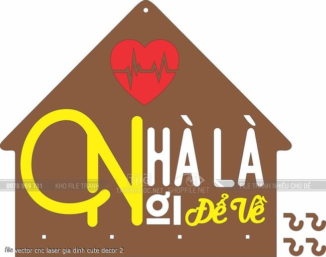 file vector cnc laser gia dinh cute decor 2