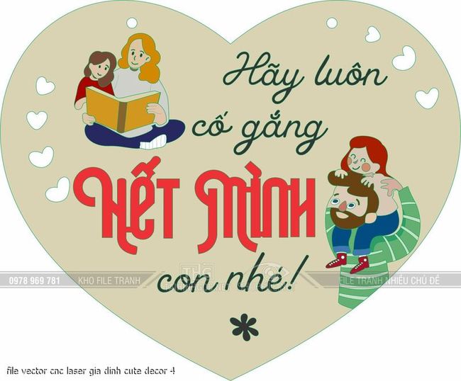 file vector cnc laser gia dinh cute decor 4